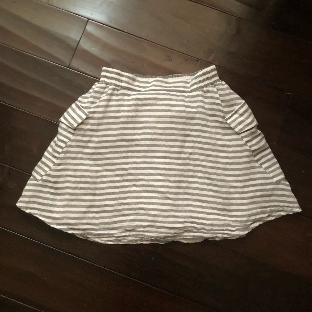 BCBGeneration gray and white striped mini skirt